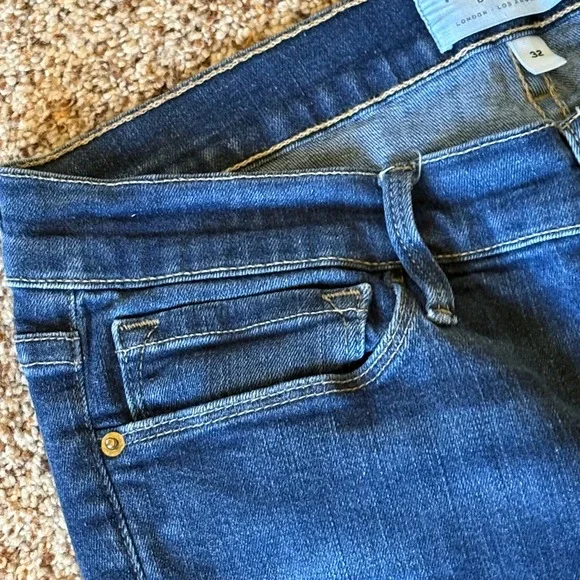 Frame Denim Women Le Skinny de Jeanne Jean Size 32 (Fits 30") Dark Blue Mid Rise - Picture 5 of 16